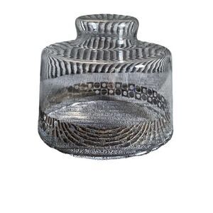 Vintage MCM PYREX Glass Cheese Dome Cloche Clear Circles Squares